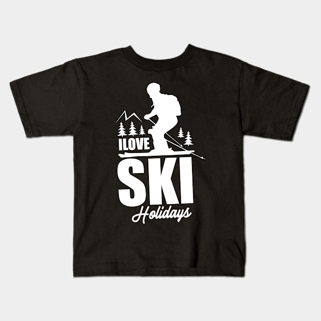 Snow Ski Holidays Trip Snowboard Winter Vacation Kids T-Shirt by dr3shirts